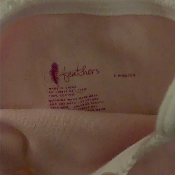 Feathers 100% Cotton camisole onsie set 6 month - Picture 2 of 2